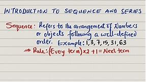 Introduction to Sequence and Series