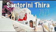 Santorini Thira, Fira, walking tour 4k, Greece 2023
