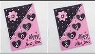 DIY New Year Greeting Card 2024/Handmade Happy New year card making ideas/How to make greeting card