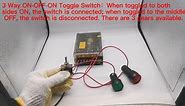 CNAODUN Waterproof Toggle Switch ON-Off-ON 15A 12V DC/250V AC 3 Pin 3 Position Marine SPDT