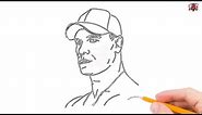 How to Draw John Cena Step by Step Easy for Beginners/Kids – Simple John Cena Drawing Tutorial