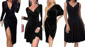Great Ideas for black velvet women's cocktail dress 2023