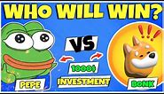 🔥Pepe Vs Bonk - Which Meme Coin Will the Maximum Profits?