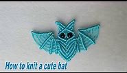 DIY chinese lucky bat pattern,how to knit a cute bat with color threads