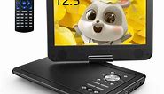 YOTON 2022 Upgrade 12.5" Portable DVD Player with 10.5" HD Swivel Screen, 6 Hour Rechargeable Battery for Car/Kids