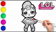 Painting and Coloring LOL Doll Miss Punk From Glam Club: Fun Art Activity for Kids