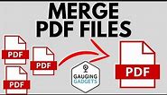 How to Merge PDF Files - FREE - Combine PDF Files into One