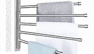 KES Bathroom Swivel Towel Bar 6-Arm Adhesive Swing Out Towel Rack Wall Mount SUS 304 Stainless Steel Brushed Finish, A2102S6DM-2