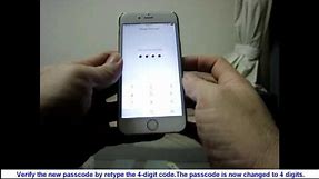Iphone 6s - How to change the Iphone 6s passcode/password from 6 digits to 4 digits
