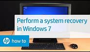 Performing an HP System Recovery in Windows 7 | HP Computers | HP Support