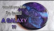 Learn how to make a resin galaxy for beginners | Galaxy design coaster with resin