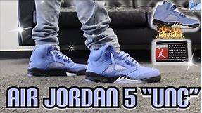 AIR JORDAN 5 “UNC” UNIVERSITY BLUE EARLY REVIEW & ON FOOT‼️ WHAT TO WEAR / UNBOXING‼️