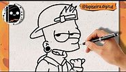 how to draw bart simpson with cap step by step