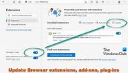 How to update extensions, add-ons, plug-ins in Chrome, Edge and Firefox browsers