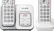 Panasonic DECT 6.0 Expandable Cordless Phone with Answering Machine and Smart Call Block - 2 Cordless Handsets - KX-TGD632W (White/Silver)