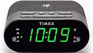 Timex Wireless Charging Alarm Clock Radio with USB Charging Port, Dual Digital Alarms, 10 FM Presets, Dimmable with Sleep Timer and Battery Backup (Model TW500)