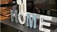 Wood Home Sign,Home Decor Letters,Freestanding Wooden Letters, Rustic Home Signs Home Letters Wood Sign Decor 15.7 x 5.9 Inch, Multicolor (HOME)