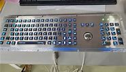 Blacklight Industrial Metal Keyboard With Trackball and Numeric Keypad Model D-8605 BG