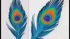 Diy How to make Easy Paper Peacock Feather