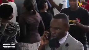 Zimbabwean Pastor, Paul Sanyangore "Calls God On Phone" During Service