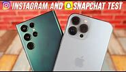 Samsung Galaxy S22 Ultra Instagram & Snapchat Test vs iPhone 13 Pro Max!