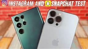 Samsung Galaxy S22 Ultra Instagram & Snapchat Test vs iPhone 13 Pro Max!