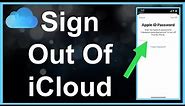 How To Sign Out Of iCloud Or Apple ID Account On iPhone