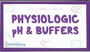 Physiologic pH and buffers - acid-base physiology