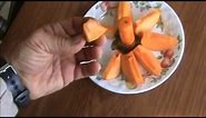 My Japanese Fuyu persimmon tree...from planting to harvest in two years..wmv
