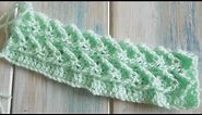 Raised Treble Diagonal Rib Arrow Crochet Stitch