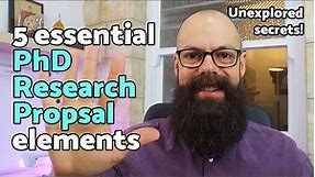 PhD research proposal | 5 *essential* elements to make it AWESOME