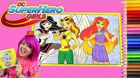 Coloring DC SuperHero Girls GIANT Coloring Book Page Colored Pencil | KiMMi THE CLOWN