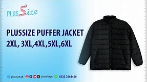 Black Plus Size Long Sleeve Puffer Jacket 2xl , 3xl, 4xl, 5xl, 6xl (Plussize.pk)