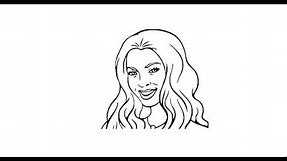How to draw Beyonce face pencil drawing step by step