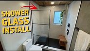 SHOWER WITHOUT A DOOR! - How to Install a Shower Glass Panel | Bathroom Remodel Part 8
