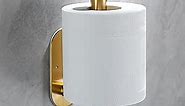 YIGII Adhesive Toilet Paper Holder - Brushed Brass Toilet Roll Holder Stick on Wall for Bathroom, SUS 304 Stainless Steel