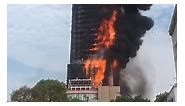 The building of the largest telecom operator in China, China Telecom, was on fire.
