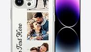 Custom Photo Phone Cases Personalized Picture Case Clear Cover Transparent Protective Phonecase for Friends Couple Compatible with iPhone 15 14 13 12 11 Pro/Pro Max/Mini/X XS XR