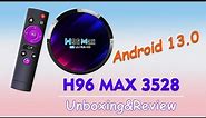 H96 MAX RK3528 Android 13.0 8K TV Box Unboxing