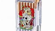 Cigarette Case with Lighter, Full Pack 20 Regular Cigarettes Box,Portable Cigarettes Holder USB Lighters 2 in 1, Best Birthday Christmas Gifts for Women Men (Pattern 2)