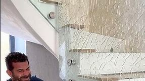 Cracked Glass Stair Railing: Amazing Design Work #shorts