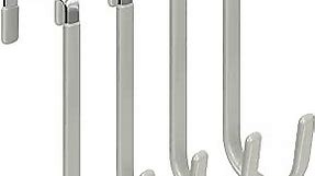 FYY Over The Door Hooks, 4 Pack Door Hangers Hooks with Rubber Prevent Scratches Heavy Duty Organizer Hooks for Living Room, Bathroom, Bedroom Hanging Clothes, Towels, Hats, Coats, Bags Grey