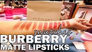 BURBERRY LIP VELVET MATTE LIPSTICKS SWATCHES | TheWickeRmoss