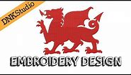 Welsh Dragon Embroidery Design