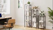 Paytonture Skinny Short Bookshelf with Storage,Narrow Bookshelf for Small Spaces,Black Small Display Rack with Shelf for Living Room,Bookcase Freestanding Stand for Bedroom(3 Tiers)