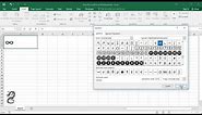 How to insert Infinity Symbol (∞) in Excel worksheet