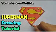 How to draw Superman Symbol or Logo for kids - Easy and simple