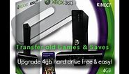 How to upgrade Xbox 360 4gb hard drive using your old HDD, free easy way!