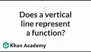 Does a vertical line represent a function? | Functions and their graphs | Algebra II | Khan Academy