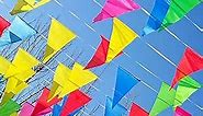 300PCS Multicolor Rainbow Pennant Banner Flags, Reusable Triangle Banner Flags for Birthday Banner, Carnival Decorations, Indoor & Outdoor Party Decorations, Grand Opening Banner, Festival Event..